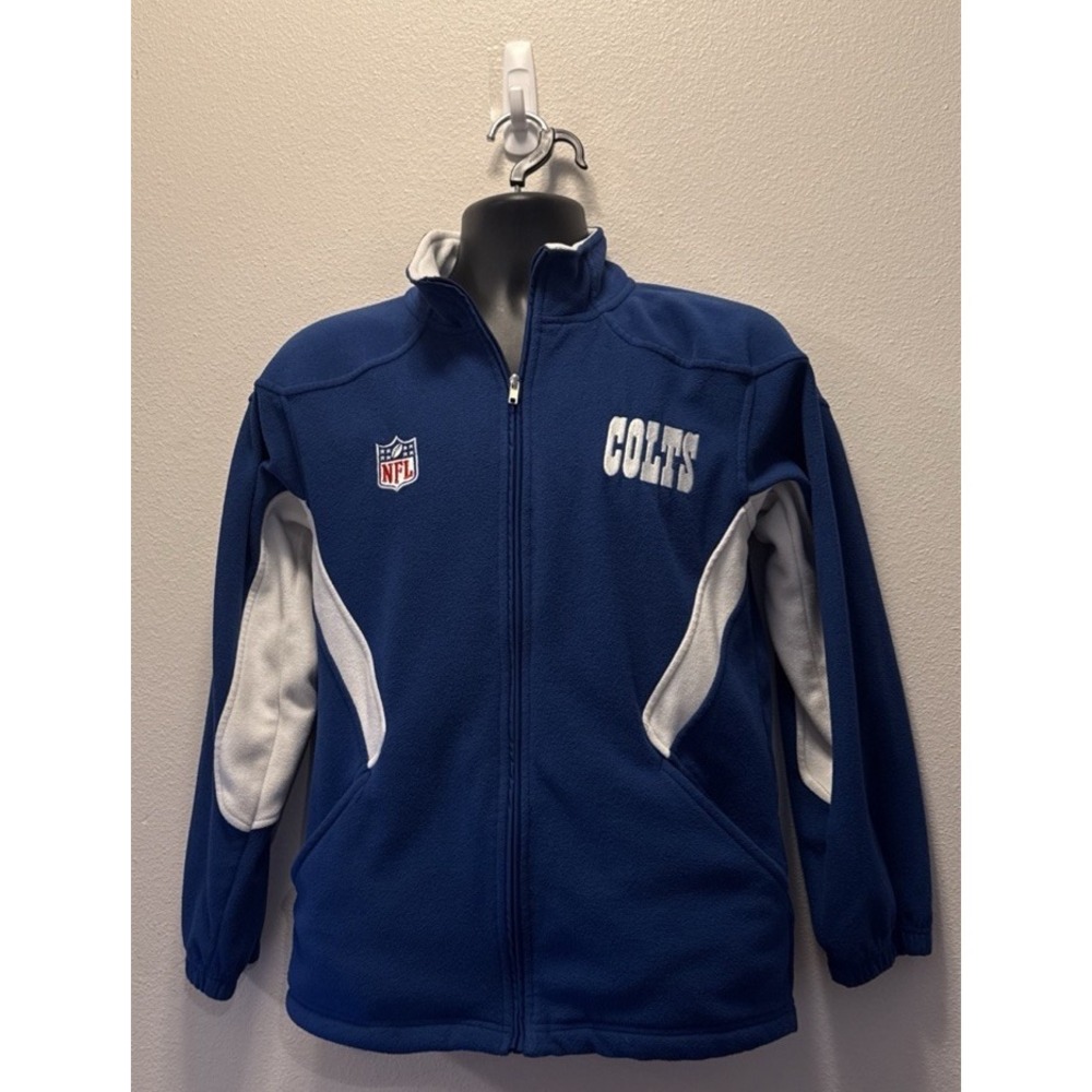 NFL Team On Field Indianapolis Colts Full Zip Fleece‎ Pullover Men's Size Large